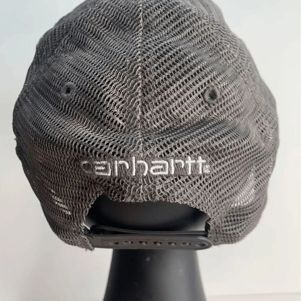 Carhartt Hat‎ Logo Patch Cap Canvas Mesh Snapback Gray Adjustable Trucker